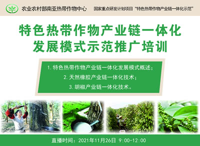 农垦公益大讲堂：特色热带作物产业链一体化发展模式示范推广线上培训